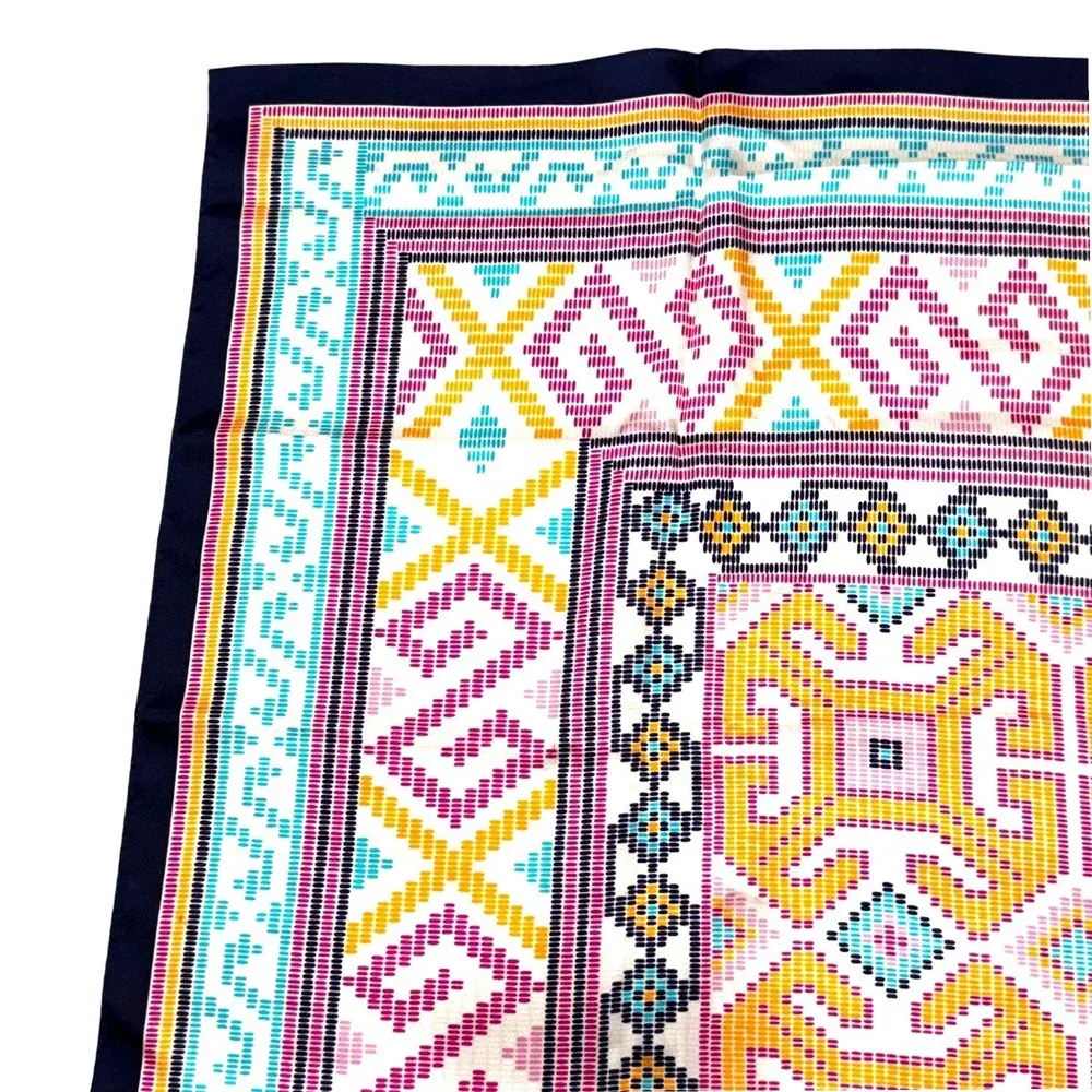 Nicole Miller Studio Silk Scarf NWT Multicolor Geometric Pattern 34